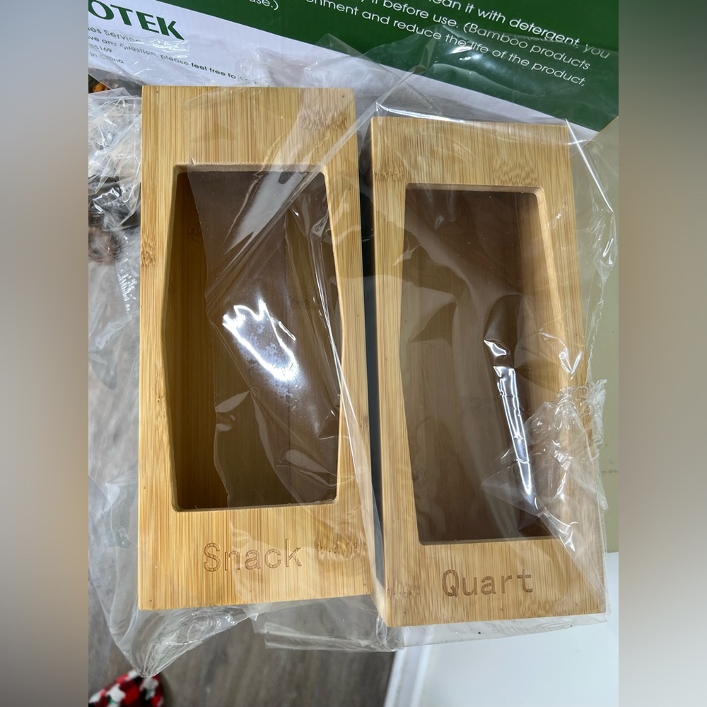 Brand New-Kootek Bamboo Bag Storage/Organizer (Snack & Quart Size Only)